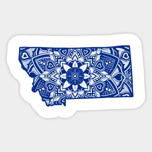 Blue Montana State Gift Mandala Yoga MN Art Sticker